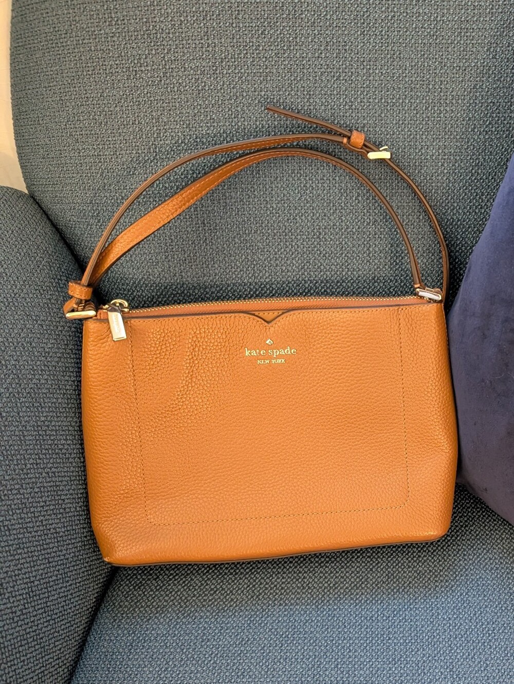 kate spade Harlow Crossbody Camel Pebbled Leather